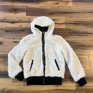 Jeans by Buffalo coat/jacket Faux Shearling with‎ Hood Size L Cozy Warm Lined